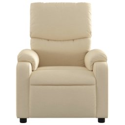 vidaXL Fauteuil verstelbaar stof crèmekleurig