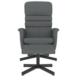 vidaXL Fauteuil verstelbaar met voetenbankje kunstleer grijs