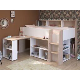 Gecombineerd LUCATELI 90x200 cm japanse eik/wit