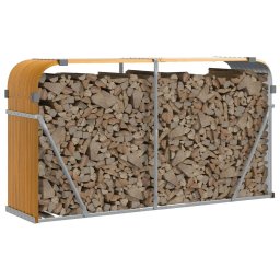 vidaXL Haardhoutopslag 180x45x100 cm gegalvaniseerd staal houtlook
