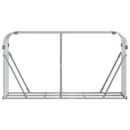 vidaXL Haardhoutopslag 180x45x100 cm gegalvaniseerd staal zilverkleur