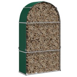 vidaXL Haardhoutopslag 120x45x210 cm gegalvaniseerd staal groen