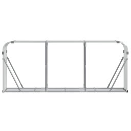 vidaXL Haardhoutopslag 234x45x100 cm gegalvaniseerd staal zilverkleur