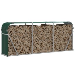 vidaXL Haardhoutopslag 234x45x100 cm gegalvaniseerd staal groen