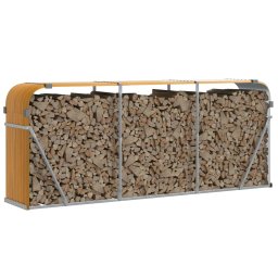 vidaXL Haardhoutopslag 234x45x100 cm gegalvaniseerd staal houtlook