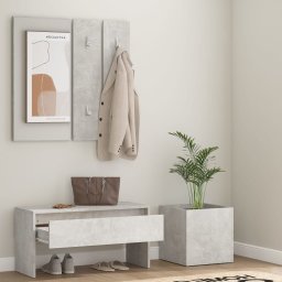 vidaXL Garderobe set bewerkt hout betongrijs