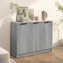 vidaXL Dressoir 90,5x30x70 cm bewerkt hout grijs sonoma eikenkleurig