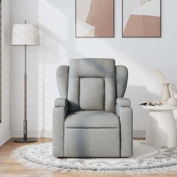vidaXL Massagestoel verstelbaar stof lichtgrijs