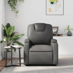 vidaXL Massagestoel verstelbaar kunstleer grijs