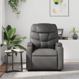 vidaXL Massagestoel verstelbaar kunstleer grijs