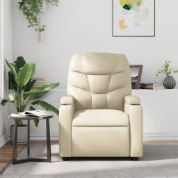 vidaXL Massagestoel verstelbaar kunstleer crème