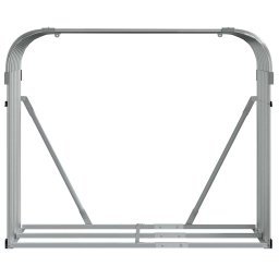 vidaXL Haardhoutopslag 120x45x100 cm gegalvaniseerd staal lichtgrijs