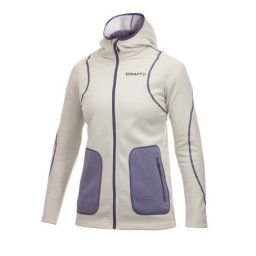 Craft Active Full Zip Hood Polar White Hardloop dames jas Maat S 1901675 – 2222