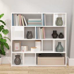 vidaXL Boekenkast/kamerscherm 105x24x102 cm hoogglans wit