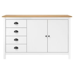 vidaXL Dressoir Hill 130x40x80 cm massief grenenhout wit
