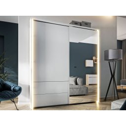 Kledingkast TAMARA 2 deuren 2 lades 200 cm wit