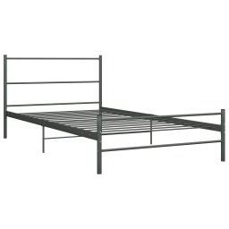 vidaXL Bedframe metaal grijs 90x200 cm