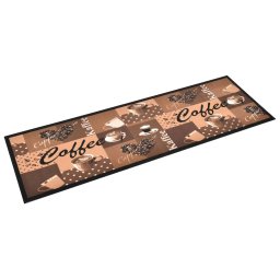 vidaXL Keukenmat wasbaar Coffee 60x300 cm bruin