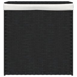 vidaXL Wasmand met 2 vakken 53x35x57 cm poly rattan zwart