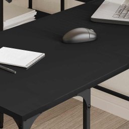vidaXL Bureau 139x139x75 cm bewerkt hout zwart
