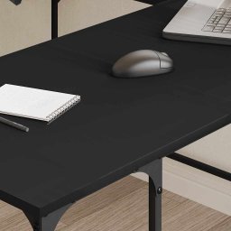 vidaXL Bureau 139x139x75 cm bewerkt hout zwart