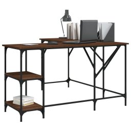 vidaXL Bureau 139x139x75 cm bewerkt hout bruin eikenkleur