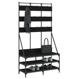 vidaXL Kledingrek met schoenenrek 100x40x184 cm zwart