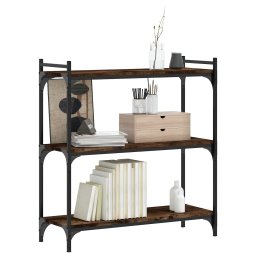 vidaXL Boekenkast 3-laags 80x30x86 cm bewerkt hout gerookt eikenkleur