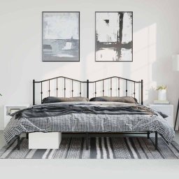 vidaXL Bedframe met hoofdbord metaal zwart 193x203 cm