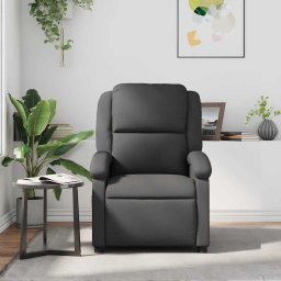 vidaXL Massagestoel echt leer grijs