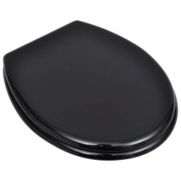 vidaXL Toiletbrillen met deksels 2 st MDF zwart