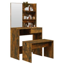 vidaXL Kaptafelset 74,5x40x141 cm gerookt eiken