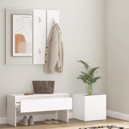 vidaXL Garderobe set bewerkt hout wit