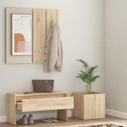 vidaXL Garderobe set bewerkt hout sonoma eiken