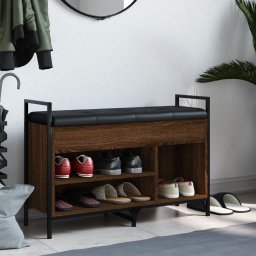 vidaXL Schoenenbank 85,5x32x57,5 cm bewerkt hout bruin eikenkleur