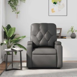 vidaXL Massagestoel verstelbaar kunstleer grijs
