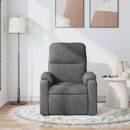 vidaXL Massagestoel microvezelstof donkergrijs