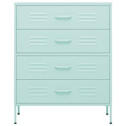 vidaXL Ladekast 80x35x101,5 cm staal mintkleurig