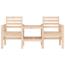 vidaXL Tuinbank met tafel 2-zits massief grenenhout