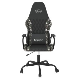 vidaXL Massage gamestoel kunstleer zwart en camouflage
