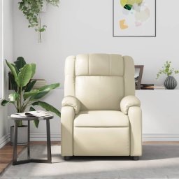 vidaXL Massagestoel verstelbaar kunstleer crème