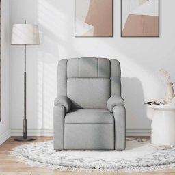 vidaXL Massagestoel verstelbaar stof lichtgrijs