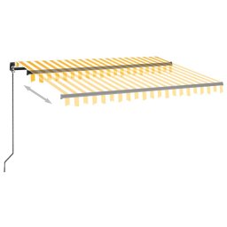 vidaXL Handmatig knikarmscherm met solar LED 3,5 x 2,5 m