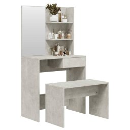 vidaXL Kaptafelset 74,5x40x141 cm betongrijs