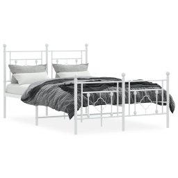 vidaXL Bedframe met hoofd- en voeteneinde metaal wit 120 x 190 cm