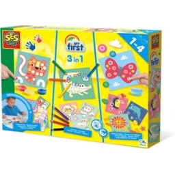 SES My first - 3 in 1 Vingerverven Kleuren en Vormen Plakken