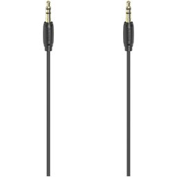 Hama Audiokabel, 3,5mm jack - 3,5mm jack, stereo, verguld, ultradun, 1,5 m Mini jack kabel Zwart