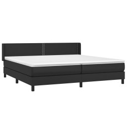 vidaXL Boxspring met matras kunstleer zwart 200x200 cm