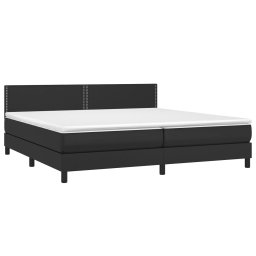 vidaXL Boxspring met matras kunstleer zwart 200x200 cm