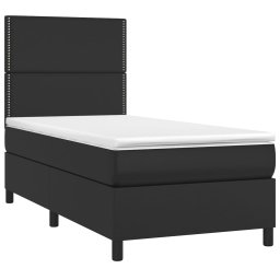 vidaXL Boxspring met matras kunstleer zwart 100x200 cm